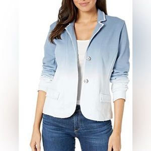 Elliot Lauren Medium Cotton Ohmbre white & blue knit blazer